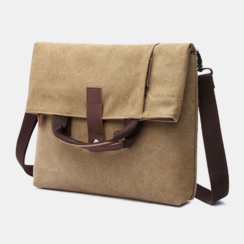 Herre Canvas Anti-tyveri Vandafvisende Vintage Messenger Bag Skuldertaske Crossbody Bag Håndtaske