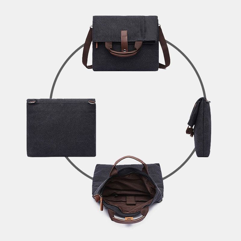Herre Canvas Anti-tyveri Vandafvisende Vintage Messenger Bag Skuldertaske Crossbody Bag Håndtaske