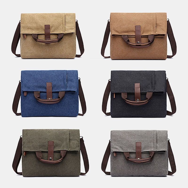 Herre Canvas Anti-tyveri Vandafvisende Vintage Messenger Bag Skuldertaske Crossbody Bag Håndtaske
