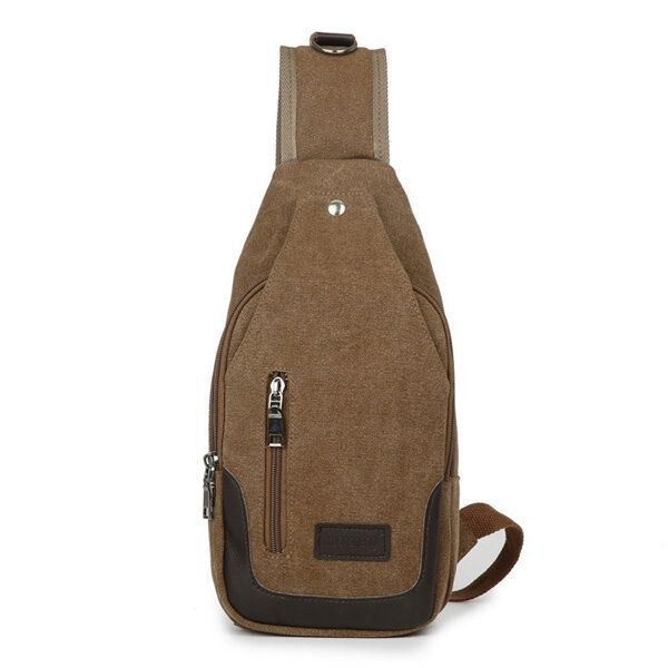Herre Canvas Fritid Crossbody Taske Outdoor Travel Multifunktion Ipad Pack