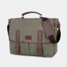 Herre Canvas Multi-lomme Slidfast Vintage Business Messenger Bag Laptoptaske Crossbody Bag Håndtaske