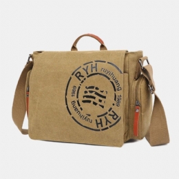 Herre Canvas Multi-rums Afslappet Skuldertaske Med Flere Lommer Messenger Bag Crossbody Tasker Håndtaske