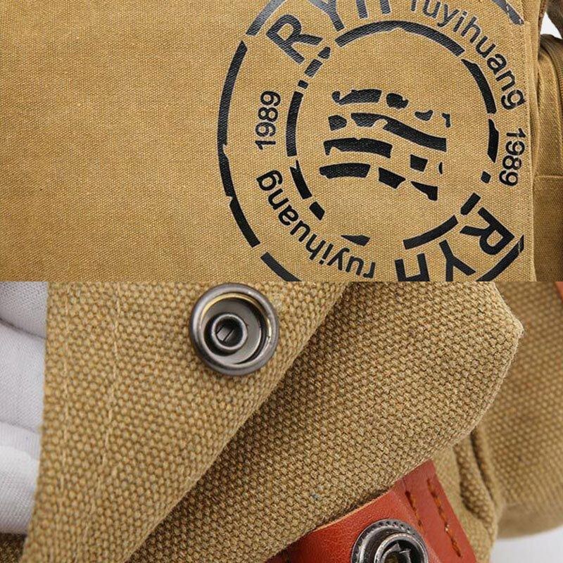 Herre Canvas Multi-rums Afslappet Skuldertaske Med Flere Lommer Messenger Bag Crossbody Tasker Håndtaske