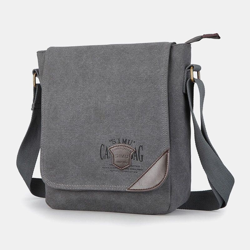 Herre Canvas Retro Skuldertaske Med Stor Kapacitet Crossbody-taske