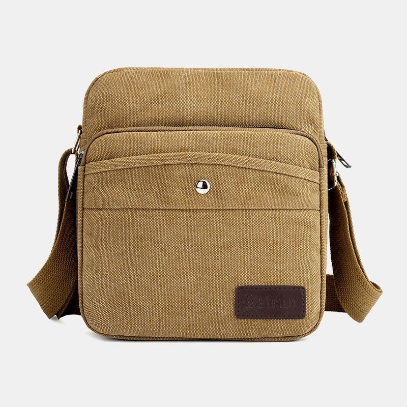 Herre Canvas Skuldertaske Crossbody Taske Til Udendørs