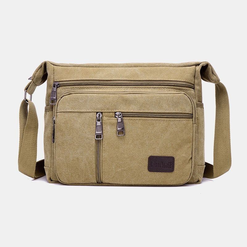 Herre Canvas Stor Kapacitet Simpel Skuldertaske Crossbody Taske Til Rejser