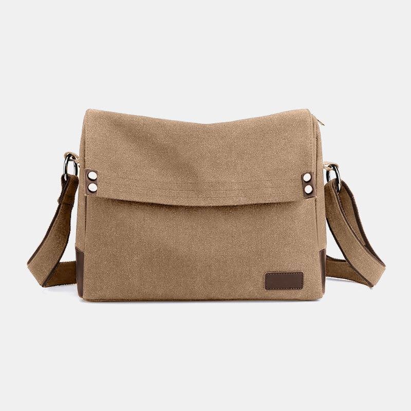 Herre Canvas Vintage Multifunktion Crossbody Taske Med Stor Kapacitet Casual Skuldertaske
