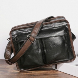 Herre Dobbeltlags Crossbody-tasker Med Flere Lommer Mode Afslappet Hovedtelefon Huldesign 14 Tommer Bærbar Taske Skuldertaske