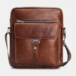 Herre First Layer Koskind Stor Kapacitet Crossbody Tasker Vintage Slidfast Ryg Anti-tyveri Lomme Skuldertaske