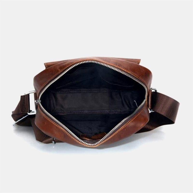 Herre First Layer Koskind Stor Kapacitet Crossbody Tasker Vintage Slidfast Ryg Anti-tyveri Lomme Skuldertaske