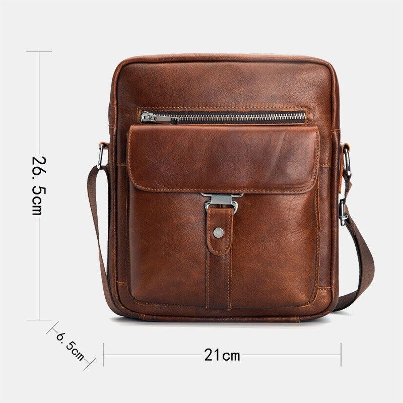 Herre First Layer Koskind Stor Kapacitet Crossbody Tasker Vintage Slidfast Ryg Anti-tyveri Lomme Skuldertaske