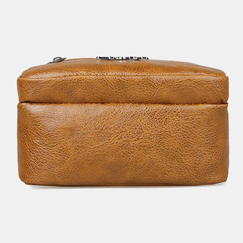 Herre Imiteret Læder Casual Dobbeltlags Letvægts Slidstærk Crossbody Taske