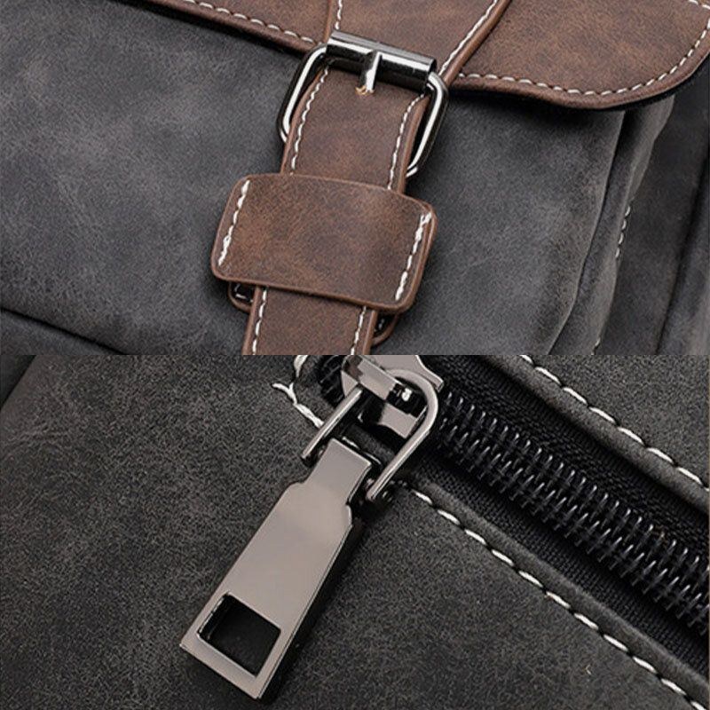 Herre Imiteret Læder Retro Stor Kapacitet Multi-bære Håndtaske Crossbody Taske
