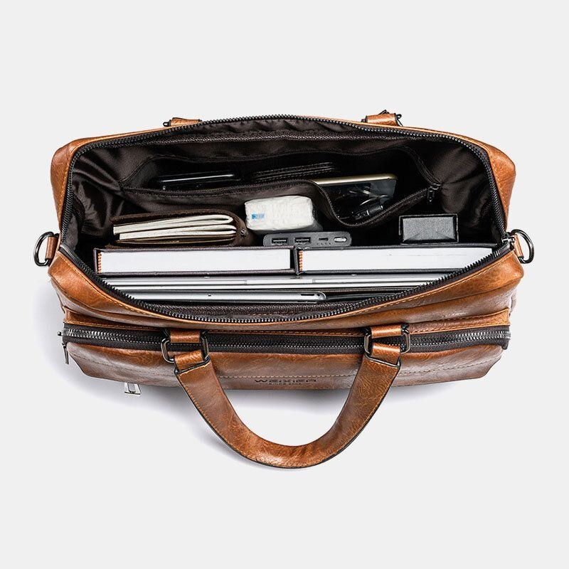 Herre Large Capacity Vintage 13 Tommer Computertaske Messenger Bag Crossbody Tasker Skuldertaske Briefcase