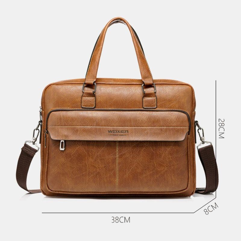 Herre Large Capacity Vintage 13 Tommer Computertaske Messenger Bag Crossbody Tasker Skuldertaske Briefcase
