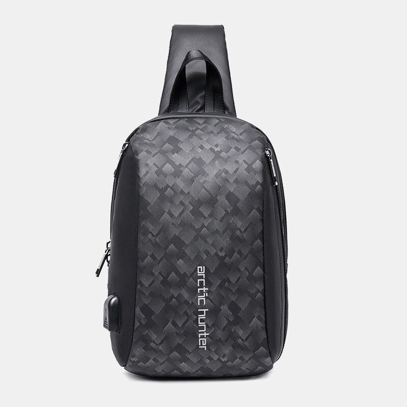 Herre Mode Casual Brysttaske Skuldertaske Crossbody-taske Med Usb-opladningsport