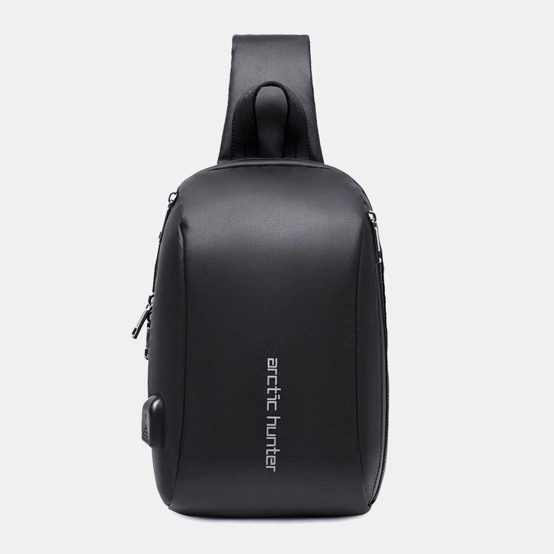 Herre Mode Casual Brysttaske Skuldertaske Crossbody-taske Med Usb-opladningsport