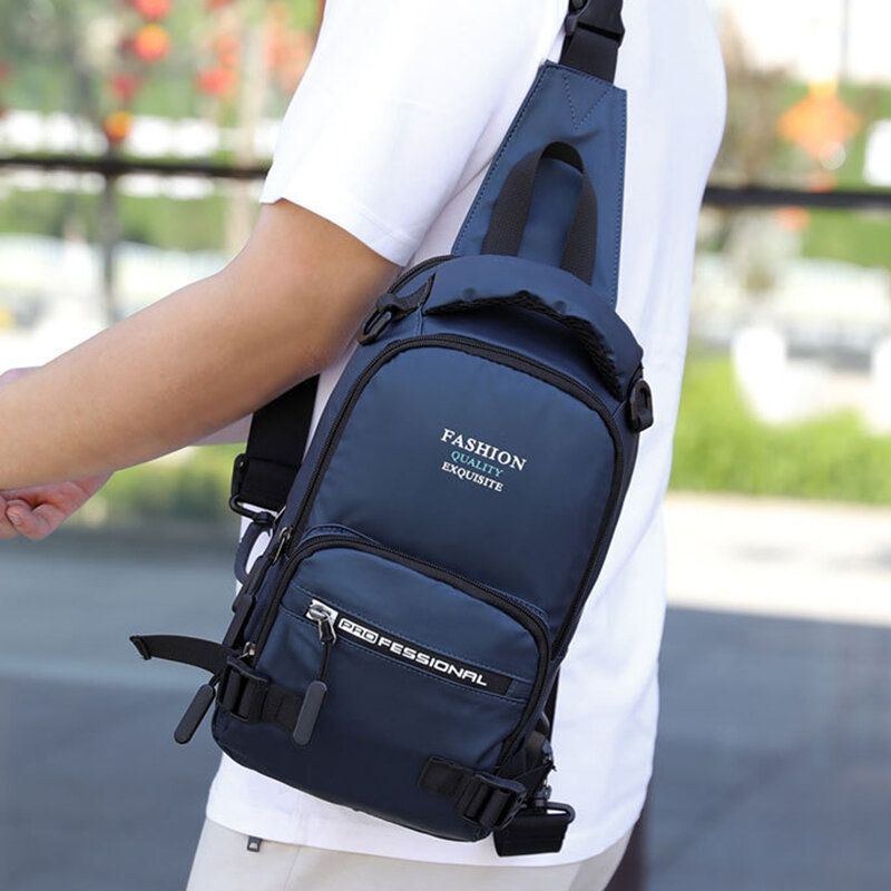 Herre Mode Letvægts Multifunktionel Crossbody-taske Skuldertaske Brysttaske Rygsæk Med Usb-opladningsport