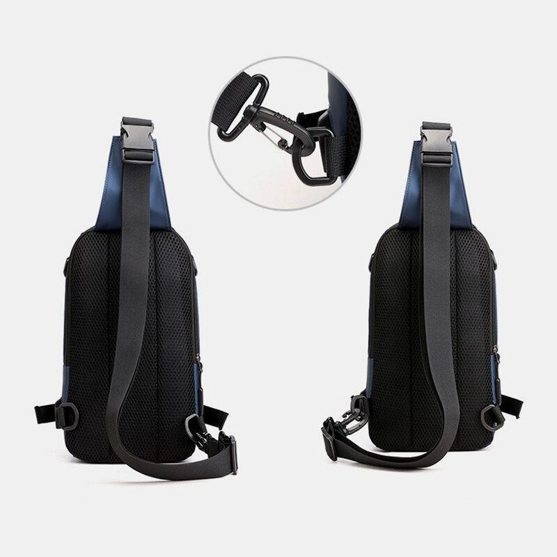 Herre Mode Letvægts Multifunktionel Crossbody-taske Skuldertaske Brysttaske Rygsæk Med Usb-opladningsport