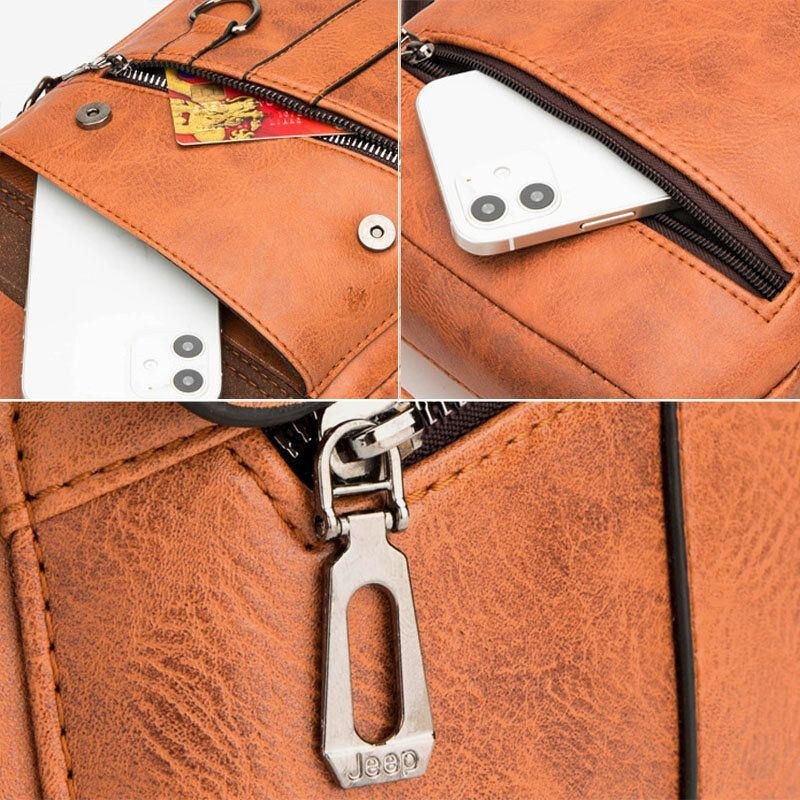 Herre Multi-pocket Vandtæt Slidfast Crossbody Tasker Retro Stor Kapacitet Skuldertaske Håndtaske