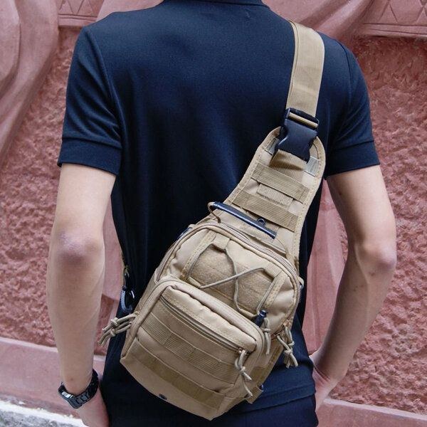 Herre Outdoor Sport Crossbody Sling Skulder Brysttaske