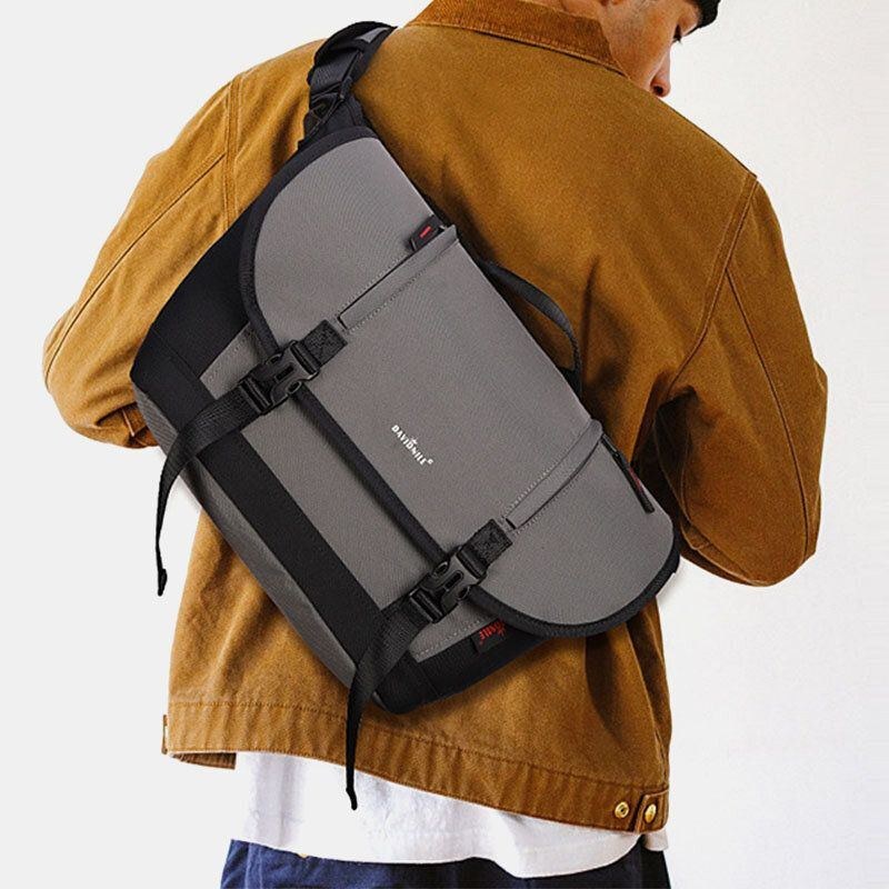 Herre Oxford Horisontal Stor Kapacitet Flap-over Crossbody Skuldertaske Rejsetaske