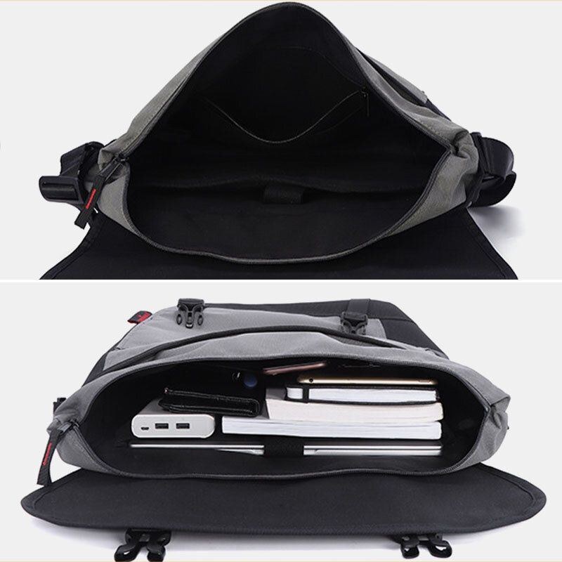 Herre Oxford Horisontal Stor Kapacitet Flap-over Crossbody Skuldertaske Rejsetaske
