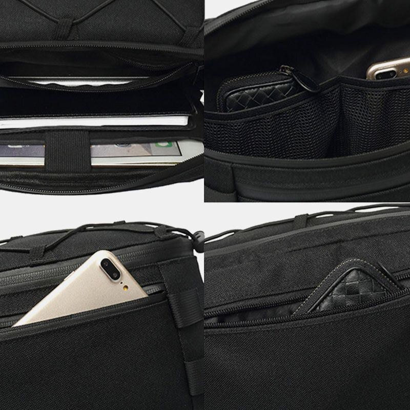 Herre Oxford Multi-bære Anti-tyveri Multi-lomme Vandtæt Casual Crossbody Taske Brysttaske Sling Bag