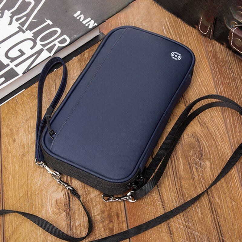 Herre Oxford Multifunktion Vandtæt Crossbody-taske Tyverisikring Multi-card Slot Telefontaske Skuldertaske