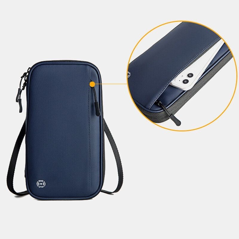Herre Oxford Multifunktion Vandtæt Crossbody-taske Tyverisikring Multi-card Slot Telefontaske Skuldertaske