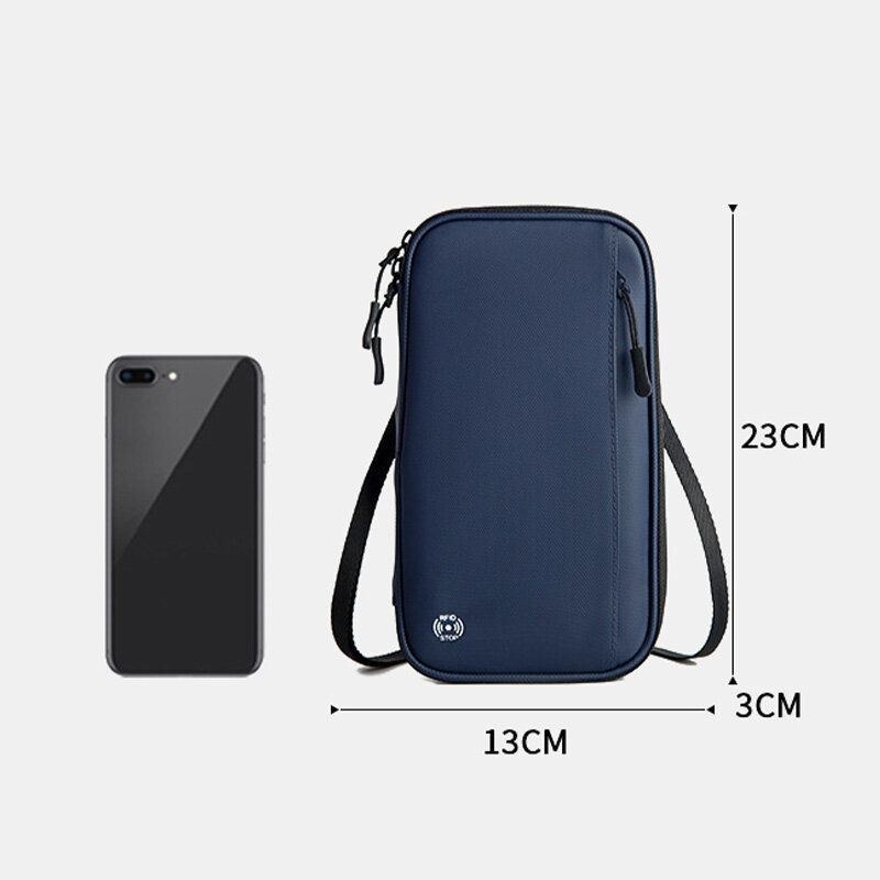 Herre Oxford Multifunktion Vandtæt Crossbody-taske Tyverisikring Multi-card Slot Telefontaske Skuldertaske