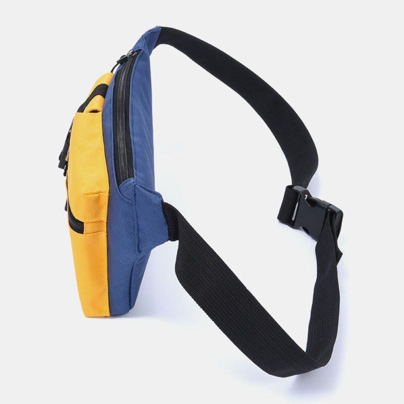 Herre Polyester Patchwork Multi-bære Vandtæt Casual Crossbody Taske Brysttaske Sling Bag