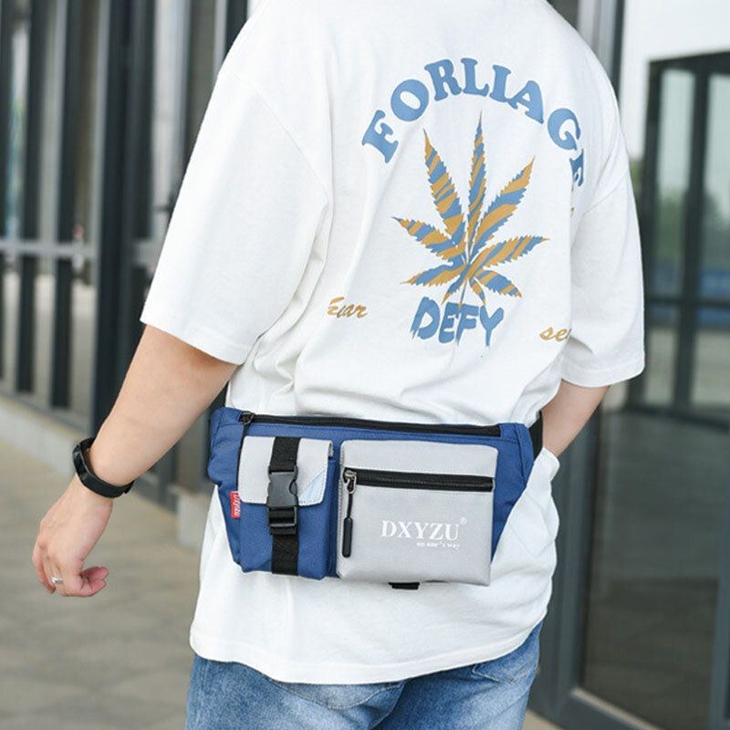 Herre Polyester Patchwork Multi-bære Vandtæt Casual Crossbody Taske Brysttaske Sling Bag