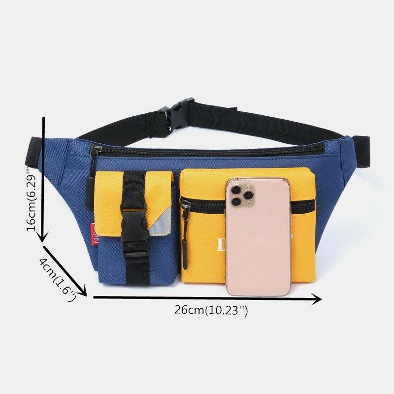Herre Polyester Patchwork Multi-bære Vandtæt Casual Crossbody Taske Brysttaske Sling Bag