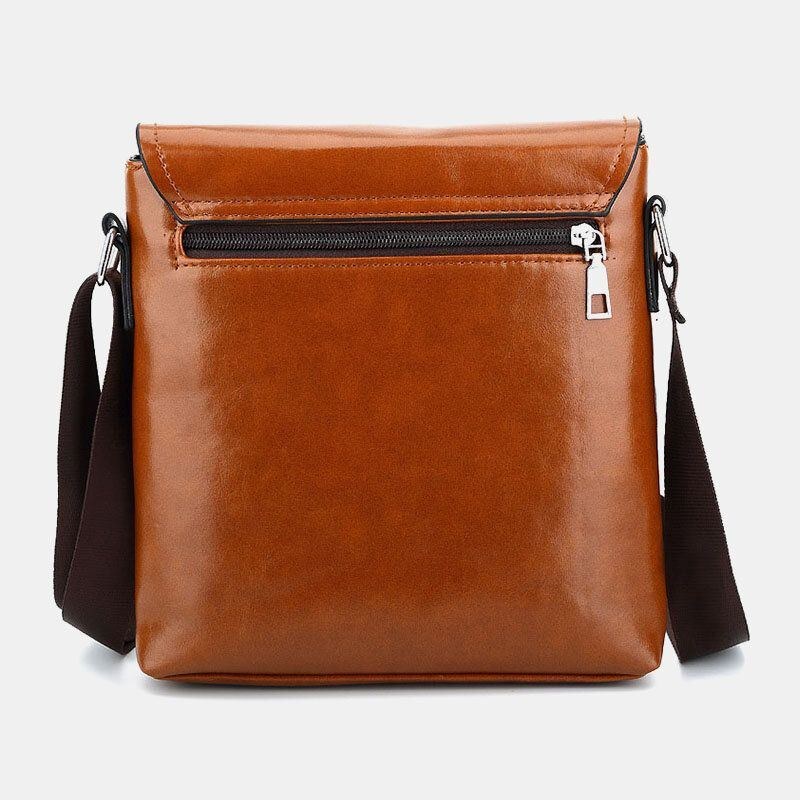 Herre Pu Læder Vandtæt Crossbody Tasker Med Stor Kapacitet Ryg Tyverisikre Lomme Slidbestandig Skuldertaske