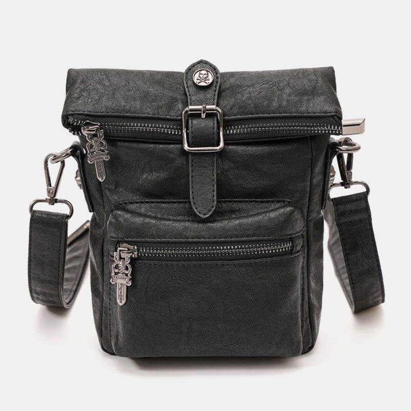 Herre Pu Læder Vintage 6.3 Tommer Telefontaske Small Crossbody Tasker Skuldertaske