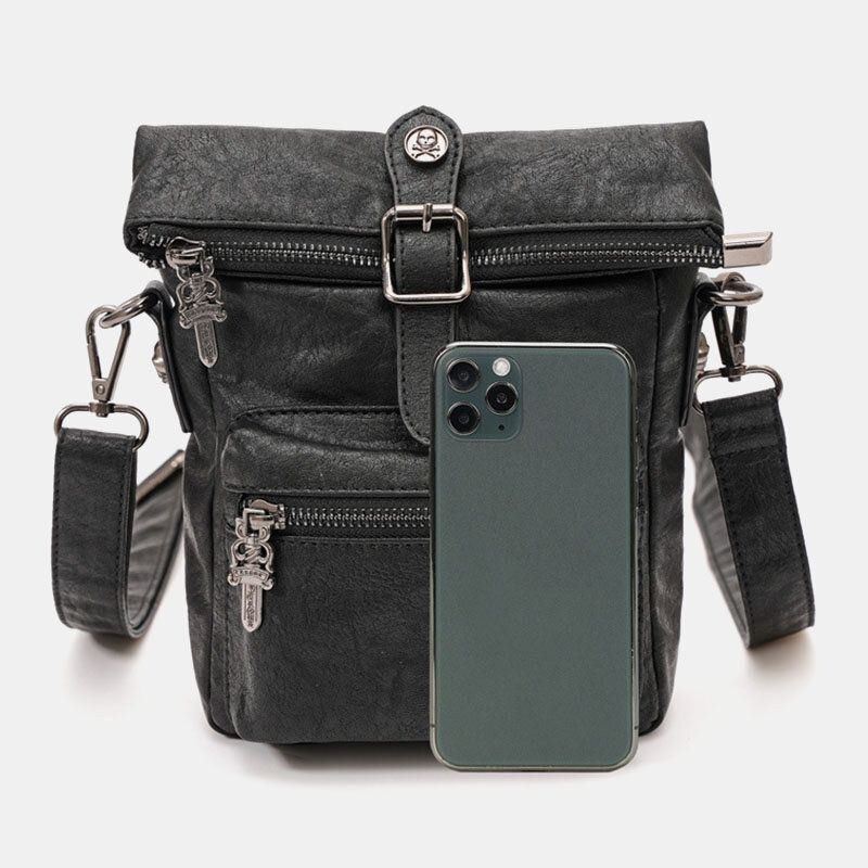 Herre Pu Læder Vintage 6.3 Tommer Telefontaske Small Crossbody Tasker Skuldertaske