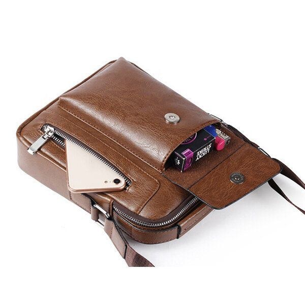 Herre Pu Læder Vintage Håndtaske Retro Crossbody Taske Skuldertaske