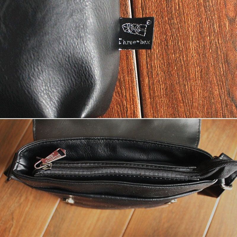 Herre Pu Leahter Ryg Anti-tyveri Lomme Crossbody Tasker Casual 6.5 Tommer Telefontaske Messenger Bag Skuldertaske Rejsetaske