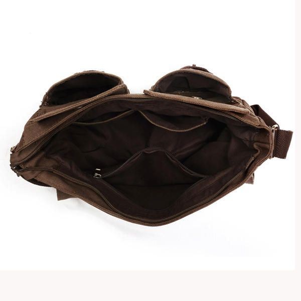 Herre Retro Crossbody Taske Lærred Skuldertaske Messenger