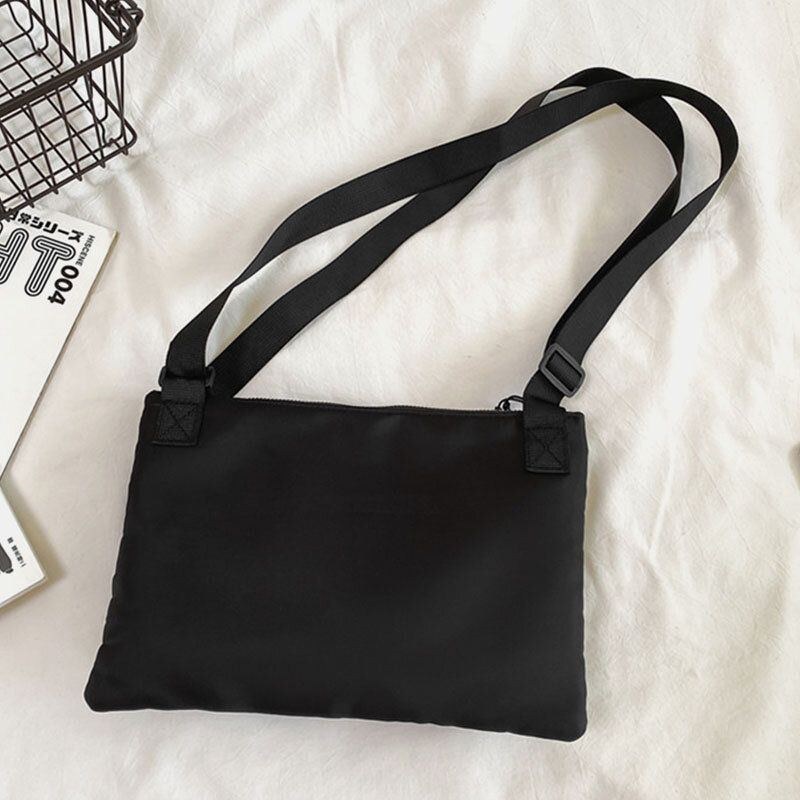 Herre Unisex Dobbelt Frontlomme Med Lynlås Crossbody-tasker Nylon Casual Enkel Slidbestandig Skuldertaske