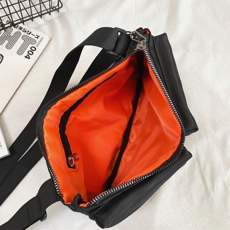 Herre Unisex Dobbelt Frontlomme Med Lynlås Crossbody-tasker Nylon Casual Enkel Slidbestandig Skuldertaske
