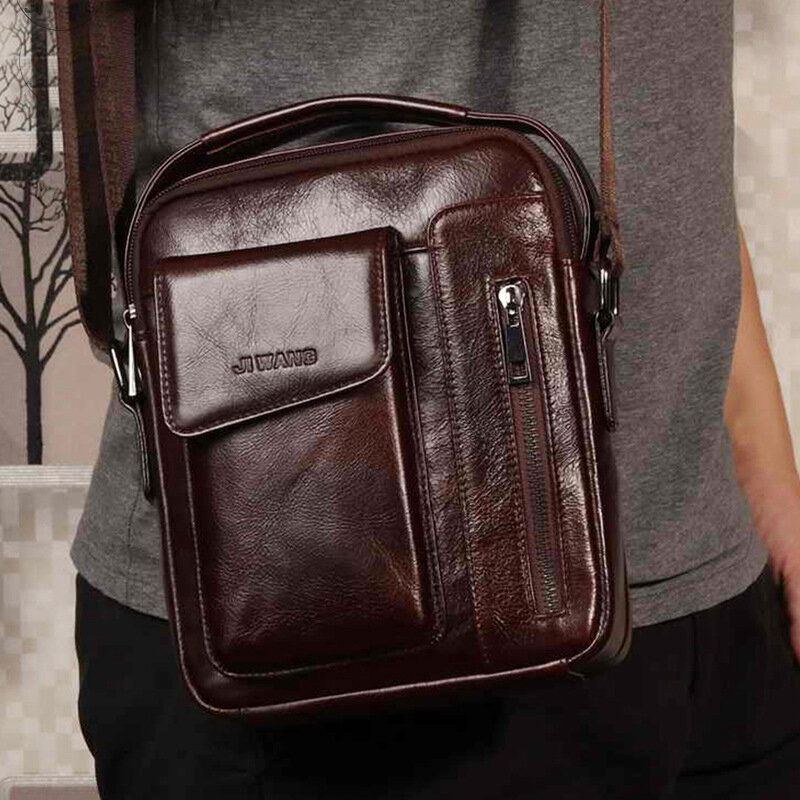 Herre Vintage Ægte Læder Crossbody-taske Skuldertaske Business-taske