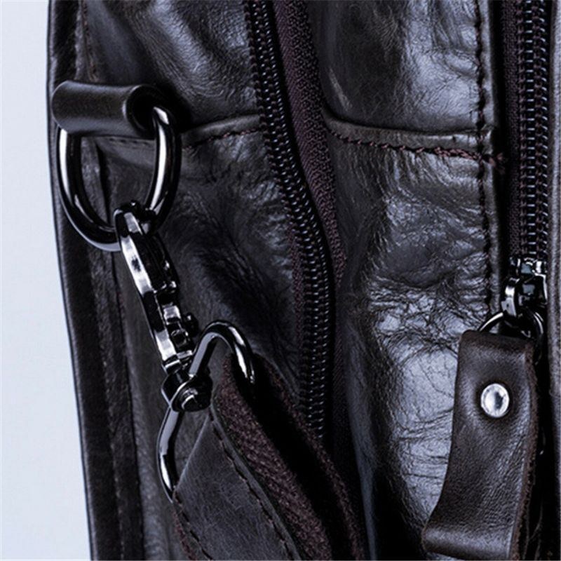 Herre Vintage Ægte Læder Med Stor Kapacitet Business Håndtaske Crossbody Taske