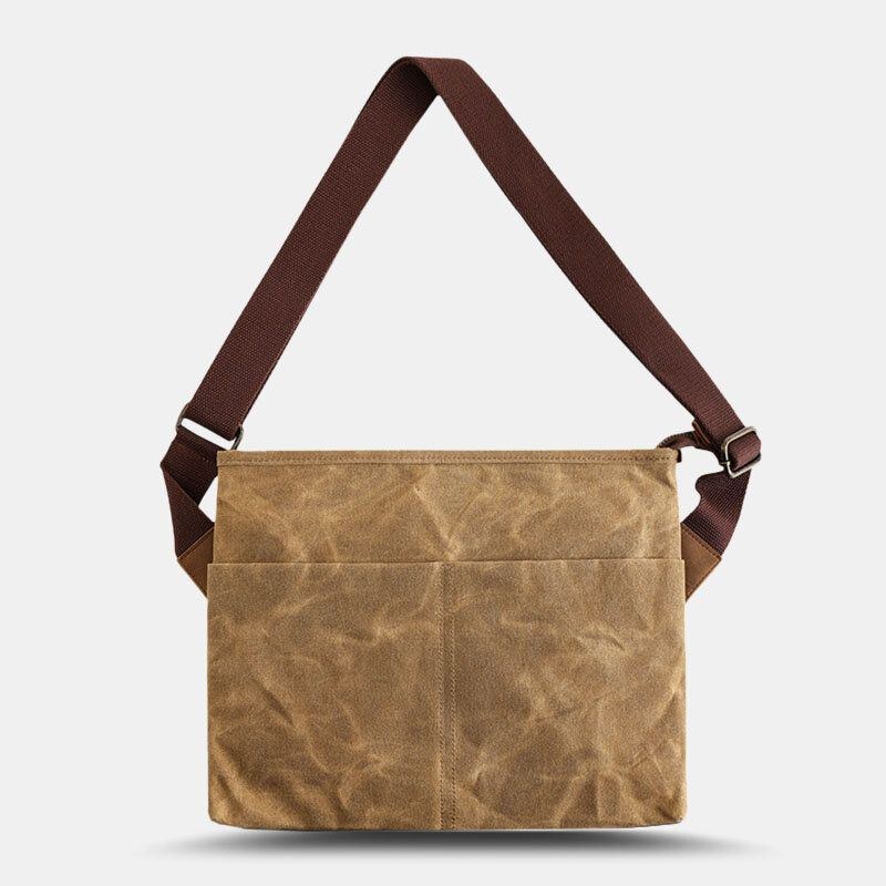 Herre Vintage Canvas Vandtæt Multifunktion Crossbody Taske Skuldertaske