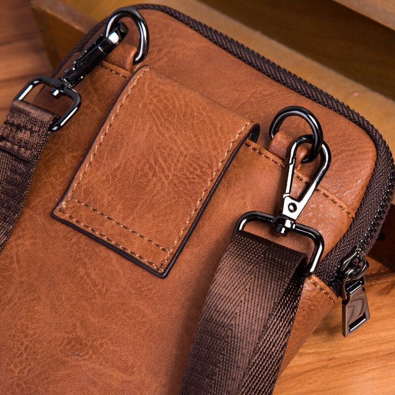 Herre Vintage Imiteret Læder Multifunktion Ensfarvet Crossbody Taske