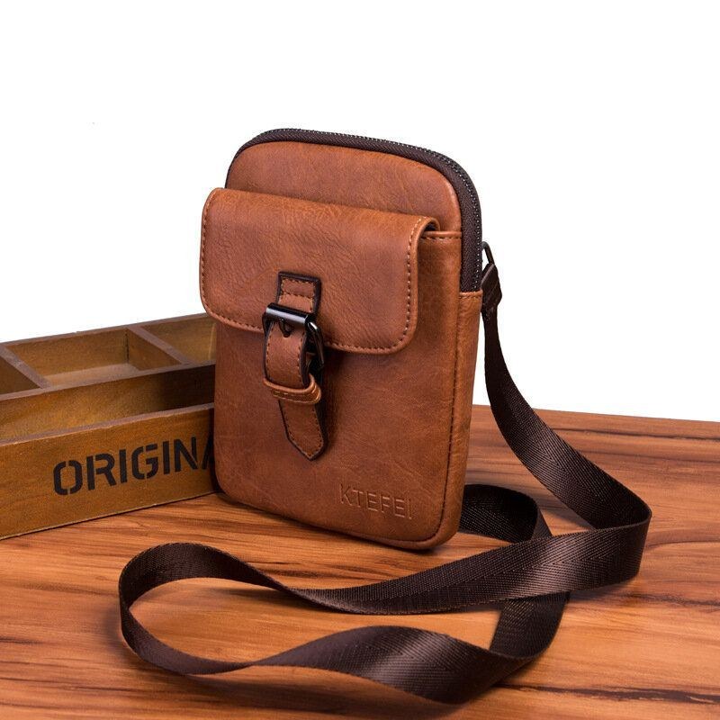 Herre Vintage Imiteret Læder Multifunktion Ensfarvet Crossbody Taske