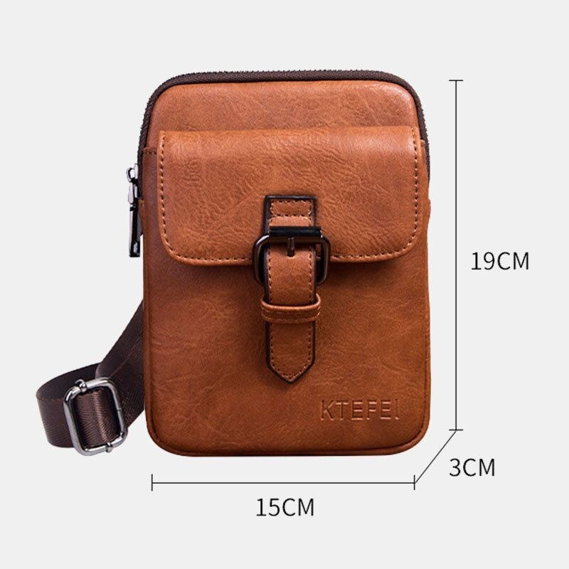 Herre Vintage Imiteret Læder Multifunktion Ensfarvet Crossbody Taske