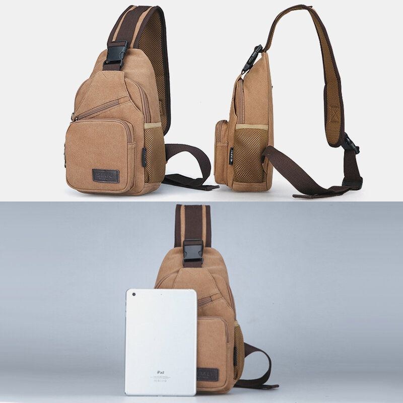Herre Vintage Lærreds Skuldertaske Crossbody Bag Brysttaske