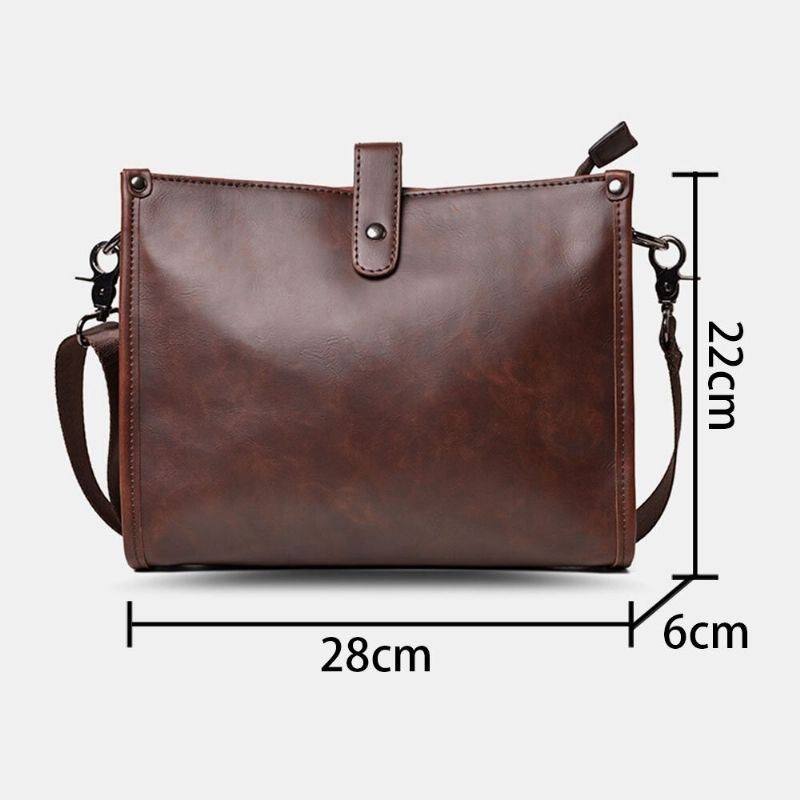 Herre Vintage Large Capacity Crossbody Taske Kunstlæder Wear Skuldertaske